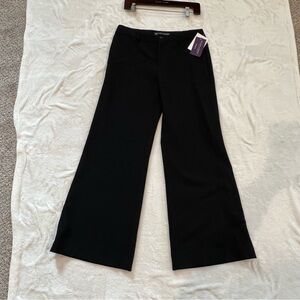 $1098 NWT Ralph Lauren Collection black wool wide leg trousers 6
